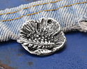 Green Girl Pewter Poppy Toggle Clasp 25x26mm