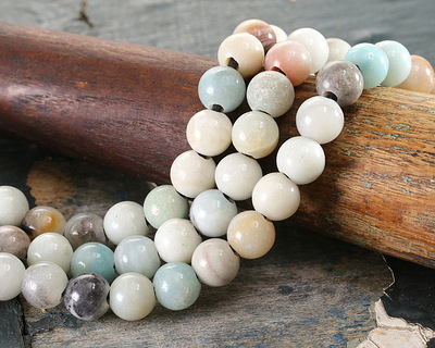 Black Gold Amazonite Round (Large Hole) 8mm