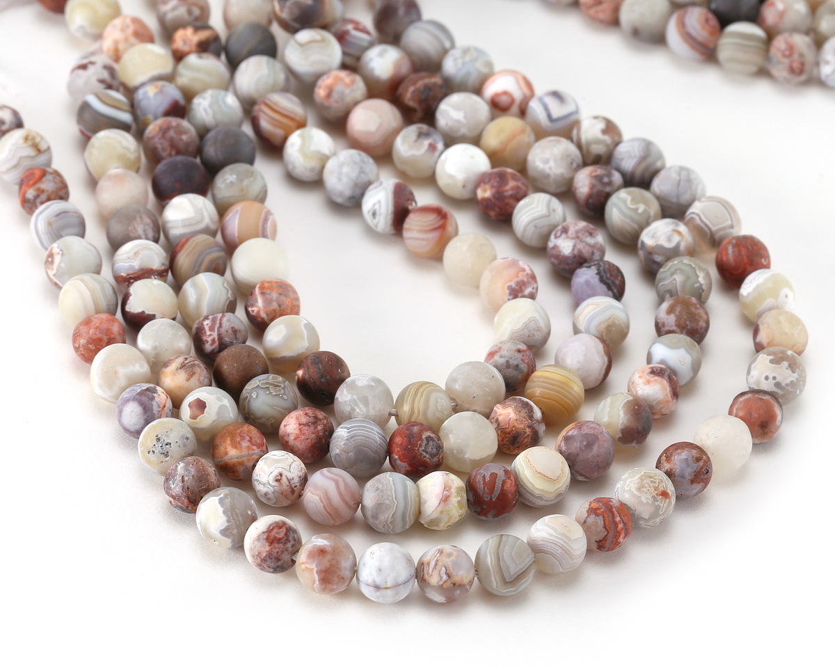 Rosetta Lace Agate (matte) Round 6mm