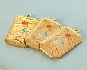24K Gold (plated) Colorful Enamel Tarot Card Focal 18x33mm