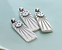 Antique Silver (plated) Radiant Enamel Evil Eye Rectangular Focal 11x31mm