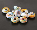 Unicorne Beads Glass Aspen Donut 4-6x9-11mm