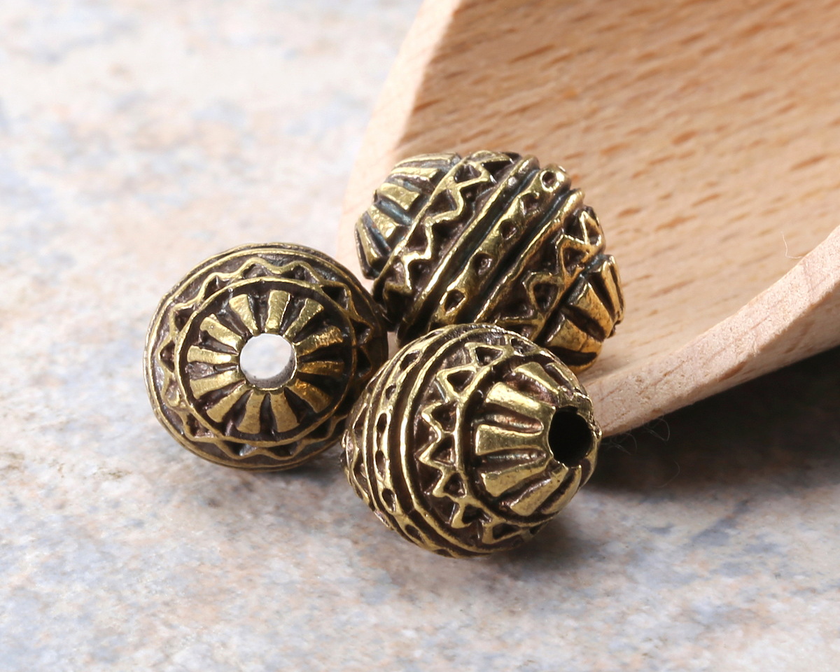 Mykonos Antique Brass (plated) Mountains & Rivers Bead 16x13mm