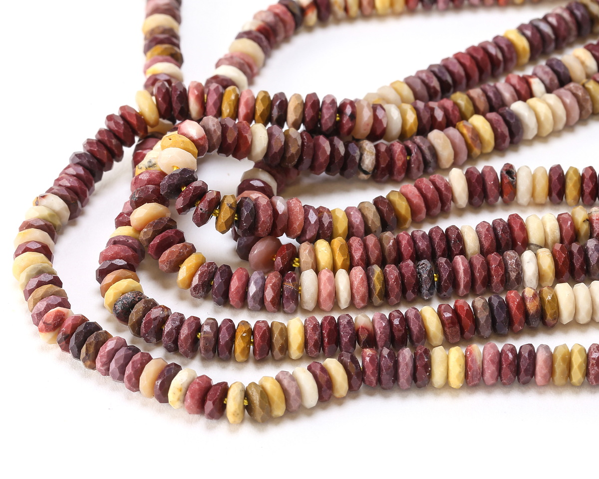 Mookaite Faceted Spacer Rondelle 2x5mm