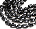 Black Obsidian Microfaceted Puff Pear 13x16mm