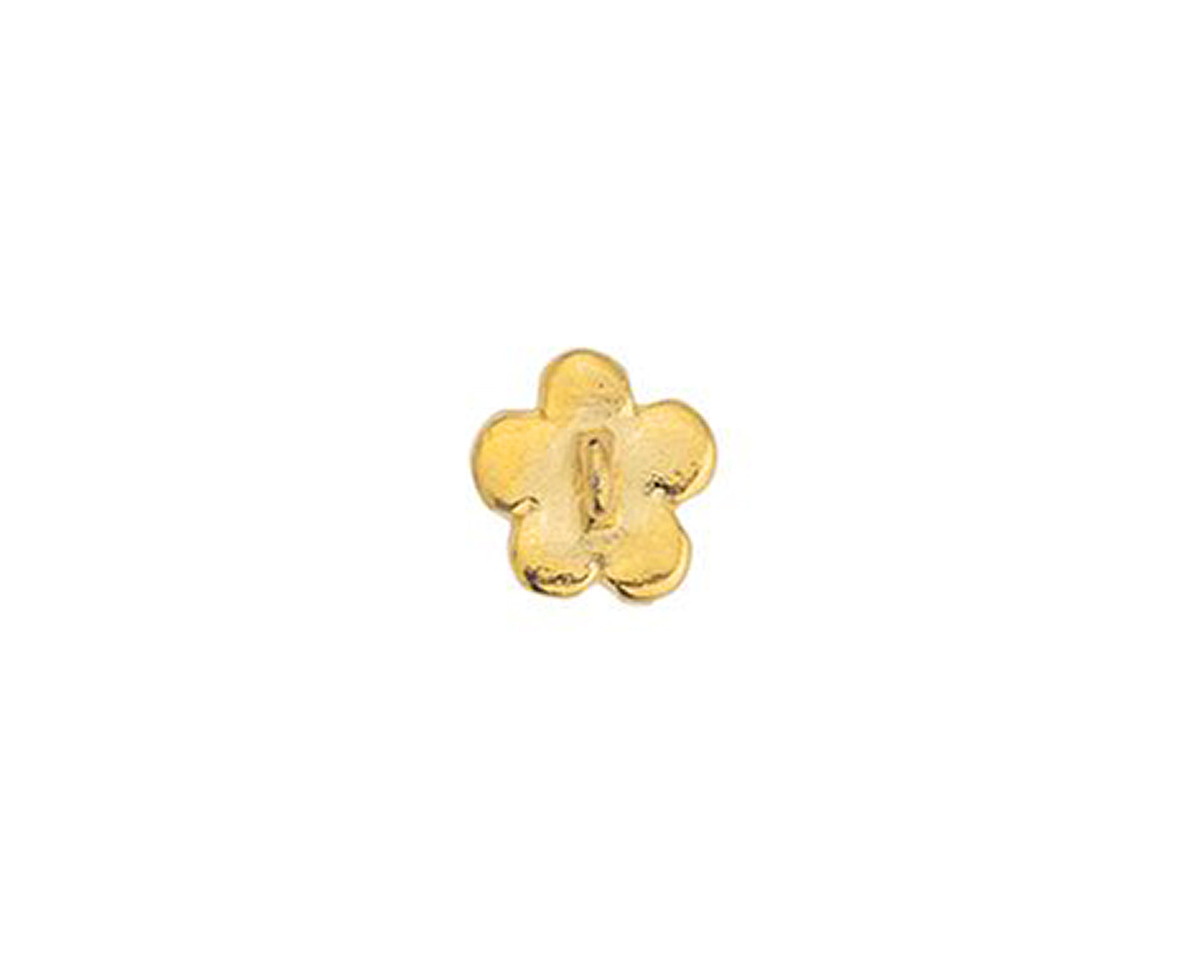 24K Gold (plated) Turquoise Enamel Daisy Button 10mm