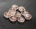 Czech Glass Crystal w/ Copper 2-Hole Button 14mm