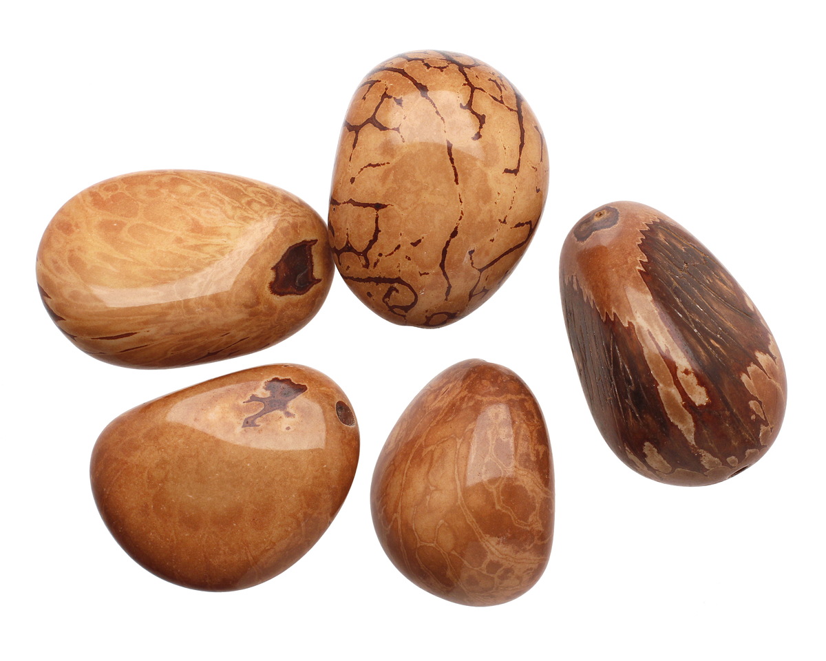 Tagua Nut Caramel Nugget 40-45x32-36mm