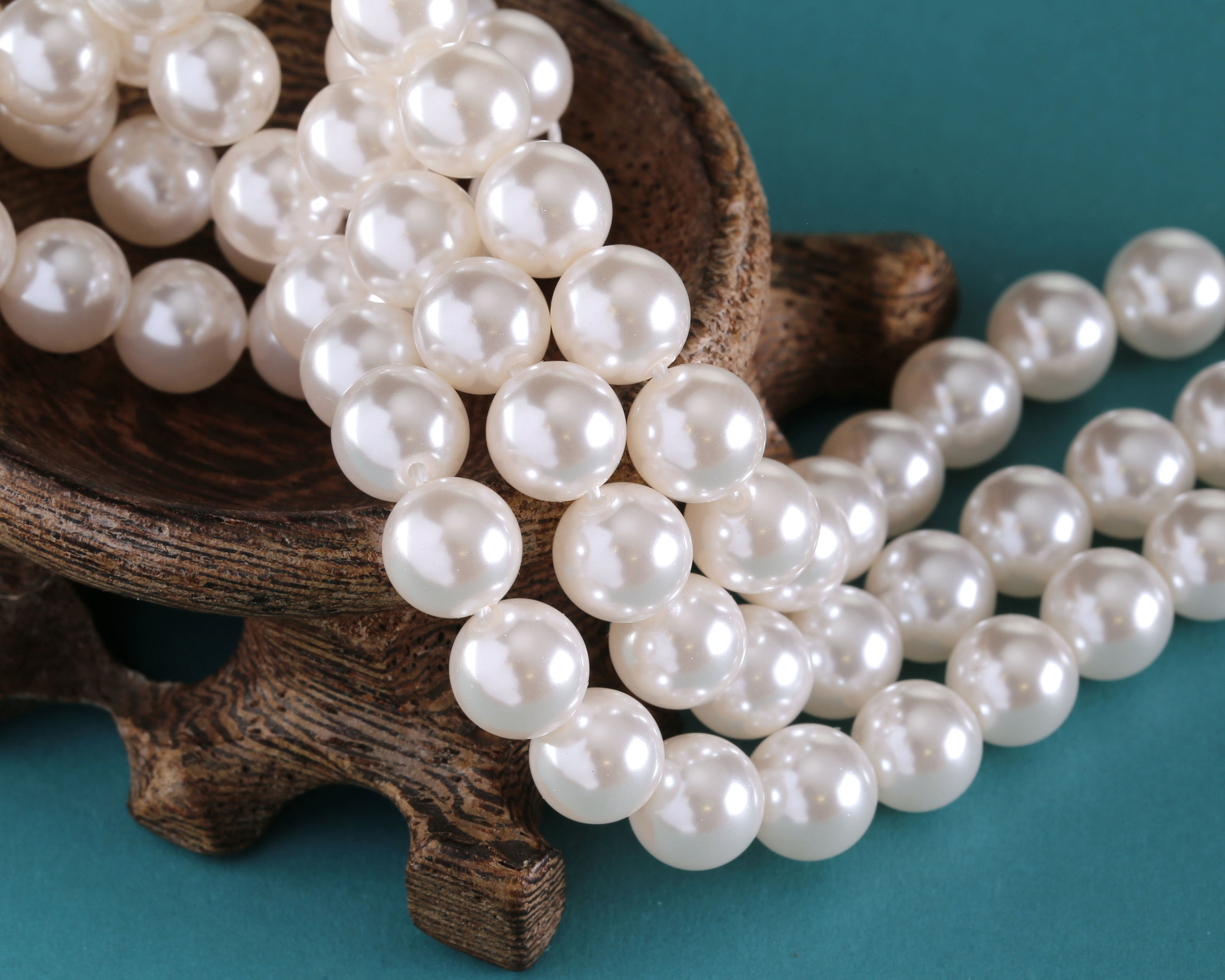Pearly White Glass Pearl Round 8mm