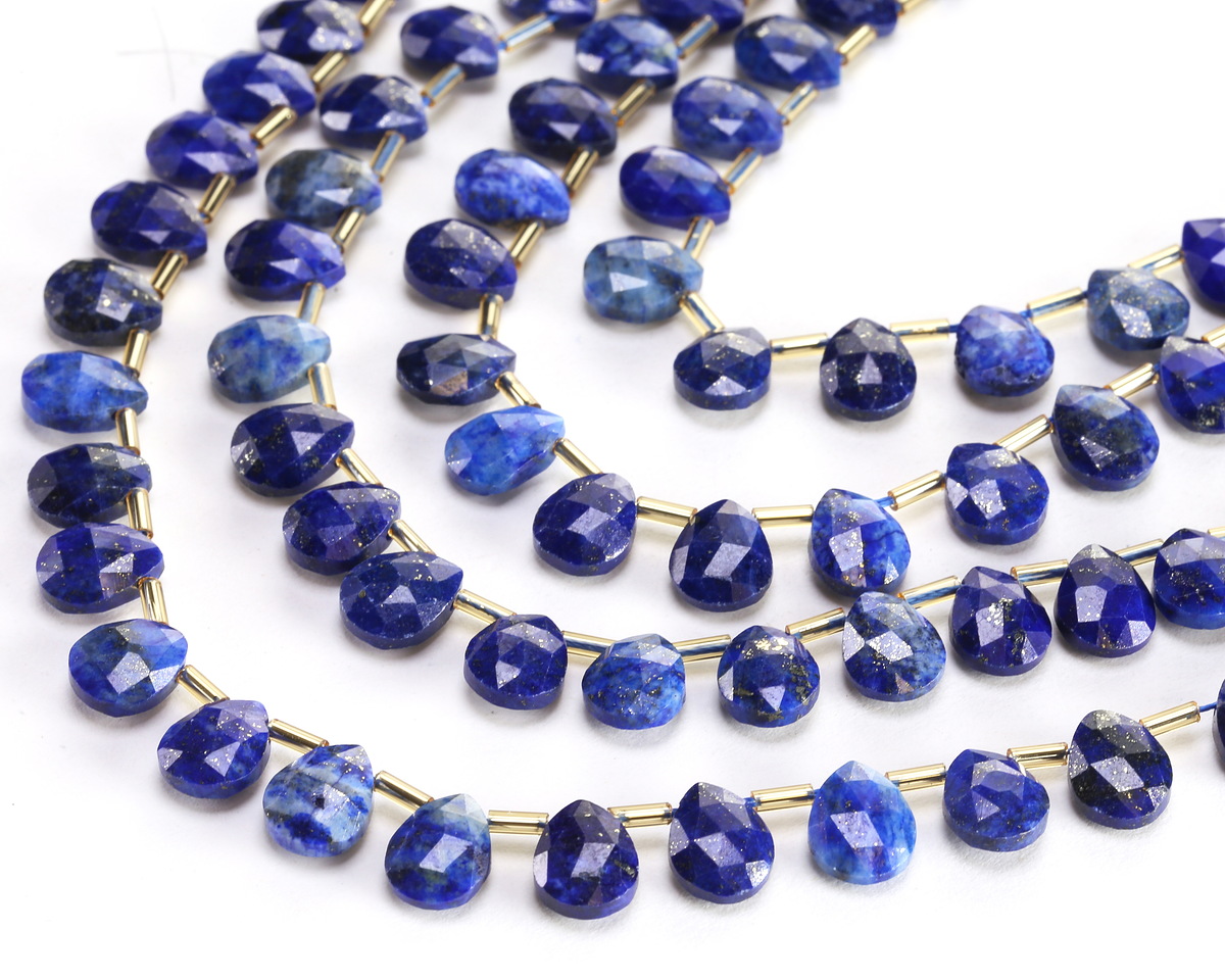 Lapis (A - dyed) Microfaceted Teardrop 8x10mm