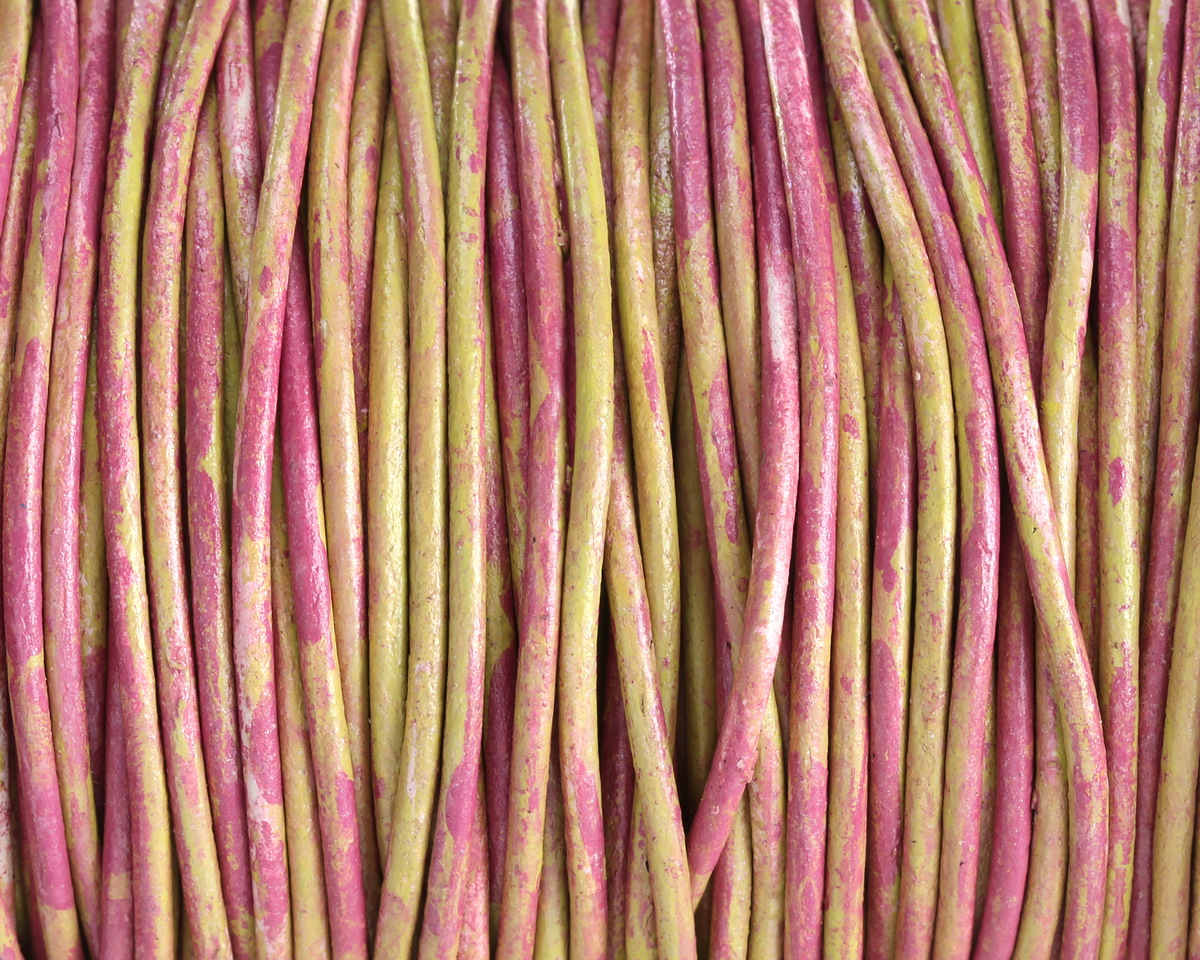 Party Pink Round Leather Cord 2mm