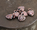 Mykonos Antique Copper (plated) Ornate Heart Charm 13x10mm