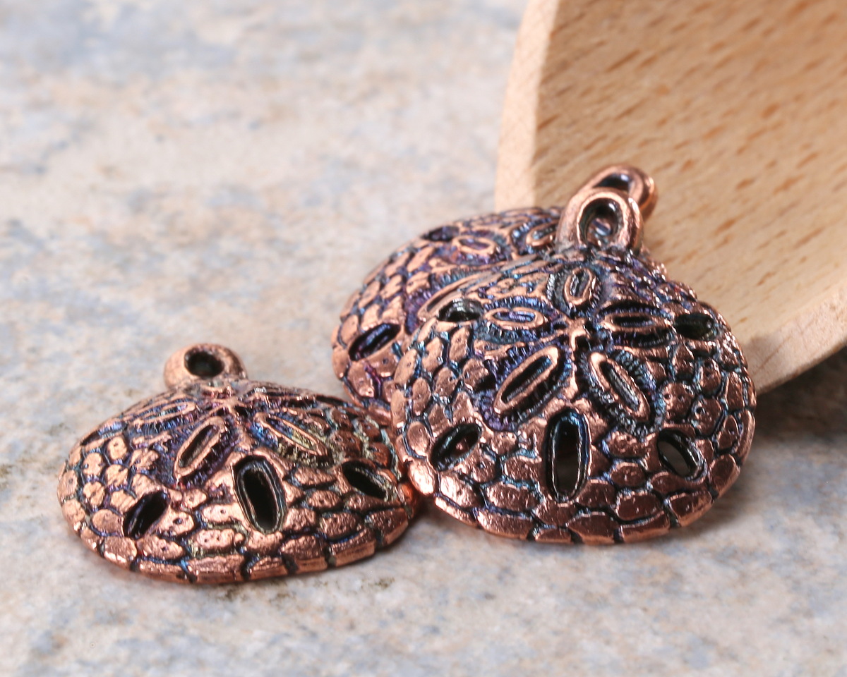 Mykonos Antique Copper (plated) Sand Dollar Focal 20mm