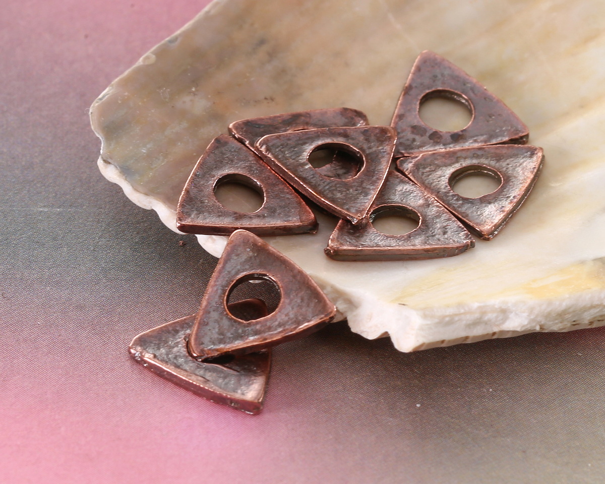 Mykonos Antique Copper (plated) Triangle Washer (large hole) 11mm