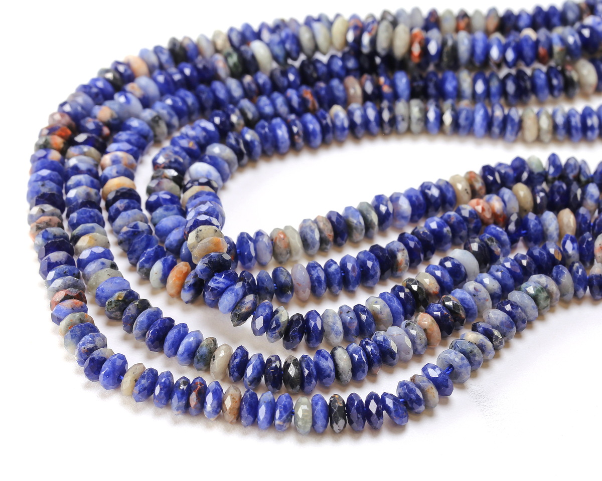 Orange Sodalite Faceted Spacer Rondelle 2x5mm