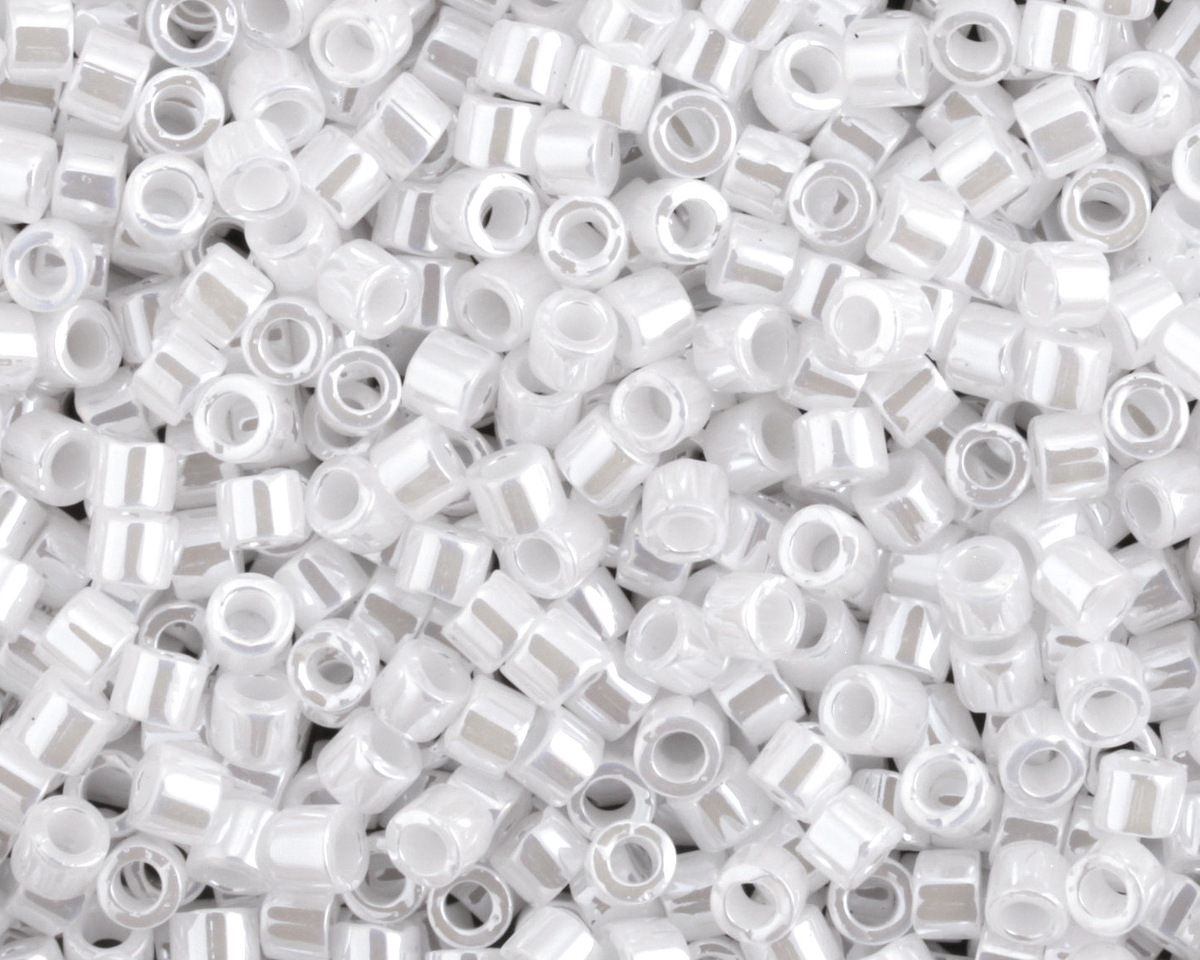 Miyuki Delica White Pearl Ceylon (DB0201) 11/0 Seed Bead - 100 gram Package