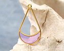 24K Gold (Plated) Transparent Lilac Resin Openwork Teardrop Focal 24x42mm