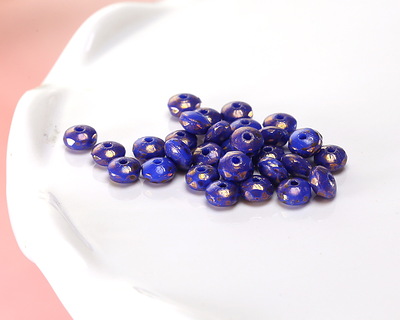 Czech Glass Bronzed Cobalt Fire Polished Rondelle 2x3mm