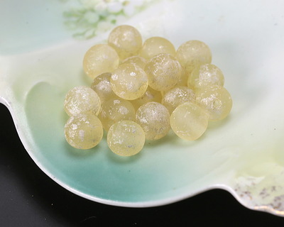 Czech Glass Textured Jonquil w/ Mercury Finish Round Druk 6mm