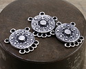 Mykonos Antique Silver (plated) Medallion Multi-Ring Chandelier Focal Link 25x28mm