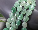 Green Strawberry Quartz Microfaceted Puff Pear 13x16mm