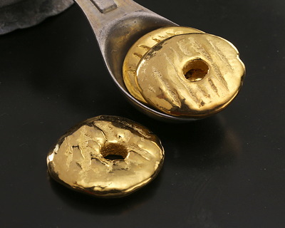 Mykonos Metalized Ceramic Gold Large Textured Washer 43-45mm