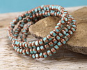 Czech Glass Turquoise Blue w/ Antique Copper Trica Beads 3x4mm