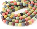 African Glass (Krobo) Recycled Glass Soft Opaque Mix Rounds 8-10mm