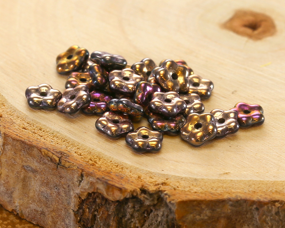 Czech Glass Copper Bali Style Daisy Spacer 2x5mm