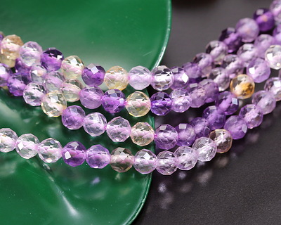 Ametrine (AA) Microfaceted Round 4mm