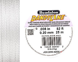 DandyLine White .2mm Thread, 25 meters