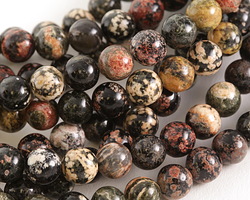 Mexican Red Snowflake Jasper Round 8mm