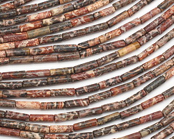 Leopardskin Jasper Tube 13x4mm