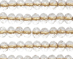 Czech Glass Crystal Lined Gold Fire Polished Rondelle 5x7mm