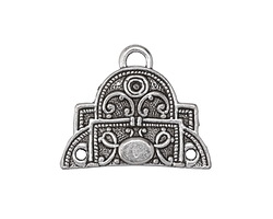 Antique Silver (plated) 2-1 Scrolled Focal Connector 29x35mm