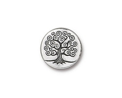 TierraCast Antique Silver (plated) Tree of Life Bead 15mm