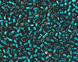 TOHO Aiko Transparent Teal (with silver lining) Precision Cylinder 11/0 Seed Bead
