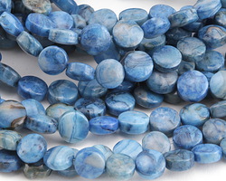 Larimar Blue Crazy Lace Agate Puff Coin 8mm