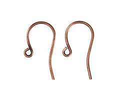 Antique Copper (plated) French Earwire 13x22mm