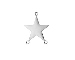 Stainless Steel Point Star 1-2 Focal Link 15x19mm
