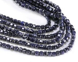 Sapphire (A) Microfaceted Cube 3mm