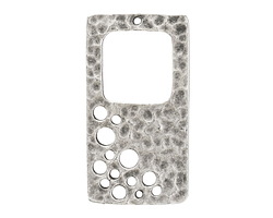 Mykonos Antique Silver (plated) Space Stencil Rectangle Focal 40x22mm