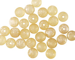 Czech Glass Textured Jonquil w/ Mercury Finish Round Druk 6mm