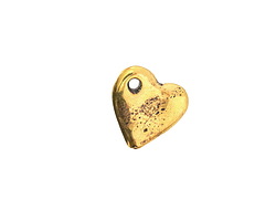 Mykonos Antique Gold (plated) Angled Heart Drop 15mm