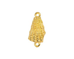 24K Gold (plated) Sea Shell Fragment Focal Link 10x21mm