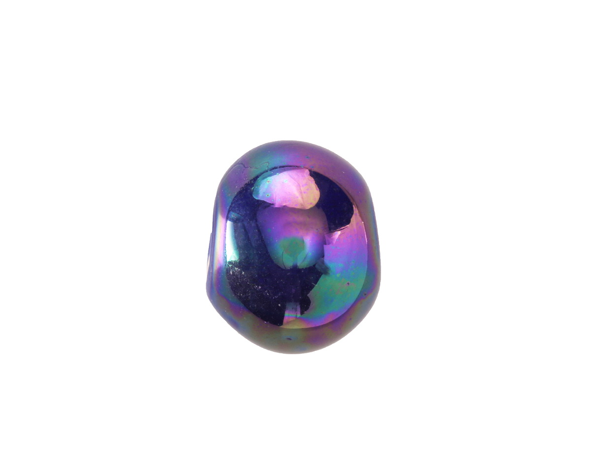 Mykonos Ceramic Iridescent Cobalt Rondelle 13x15-16mm