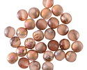 Czech Glass Textured Rosaline w/ Copper Rainbow Finish Round Druk 6mm