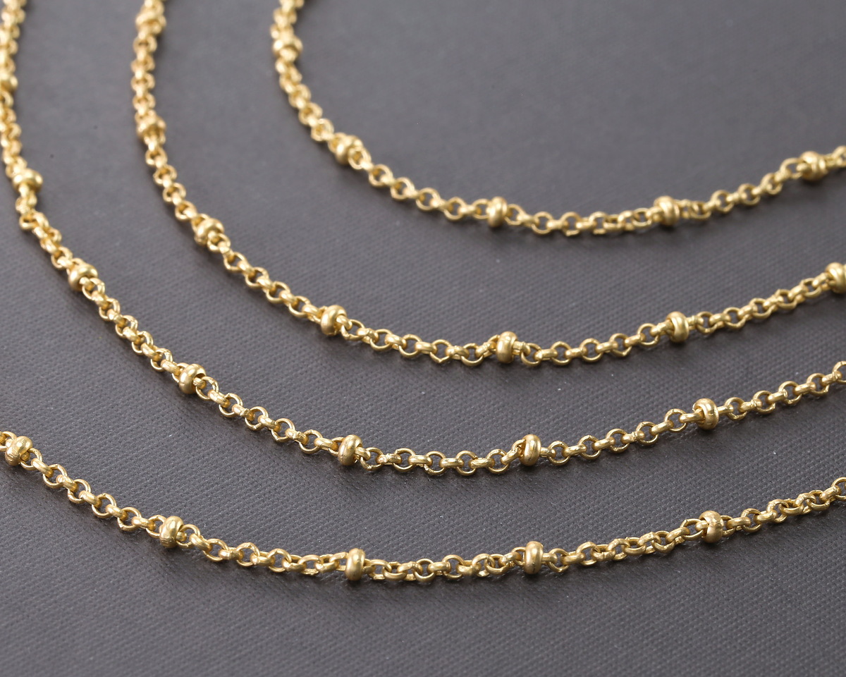 Satin Hamilton Gold (plated) Rollo Satellite Chain, 5' Package