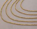 Waterproof 18K Gold PVD Plated Stainless Steel Figaro Chain, 1.25x1.64mm links, 25ft Spool