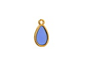 24K Gold (Plated) Transparent Sapphire Resin Drop Focal 8x15mm